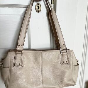 Vintage Fossil light tan pebble leather handbag excellent condition